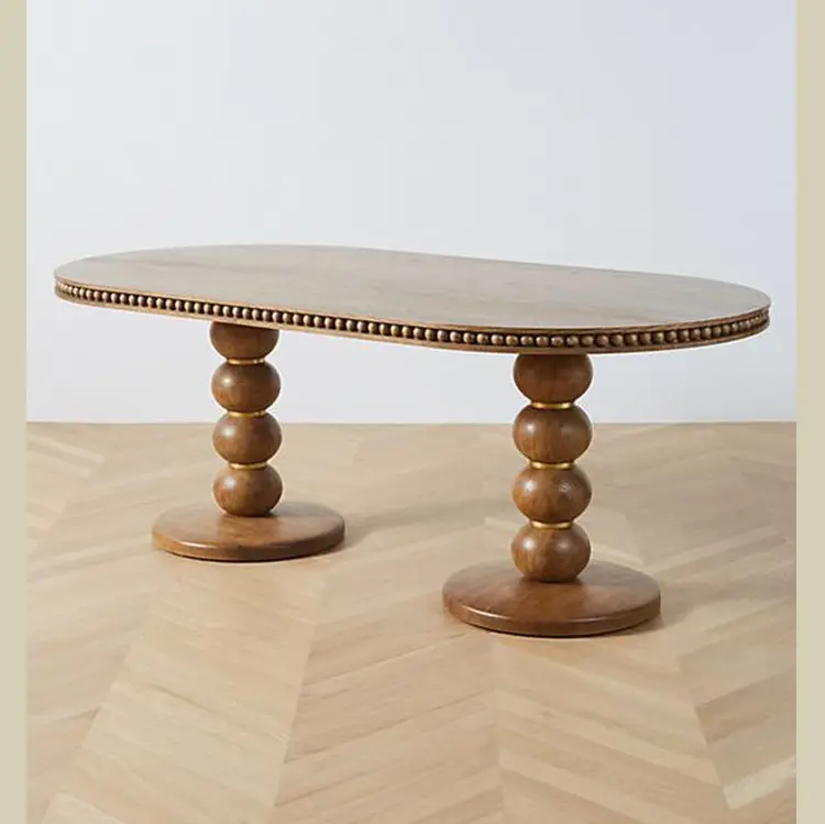 Dreamhause Mobilier de maison de haute qualité Table ronde en bois avec table à manger en bois massif