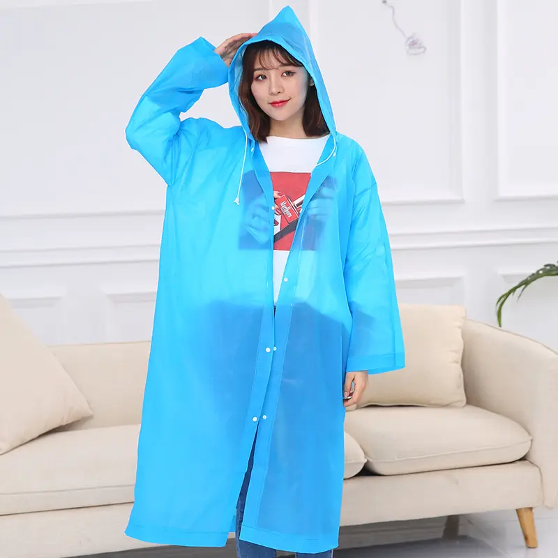 Eva tái sử dụng áo mưa khẩn cấp Áo Mưa PEVA người lớn Mưa Poncho với mui xe