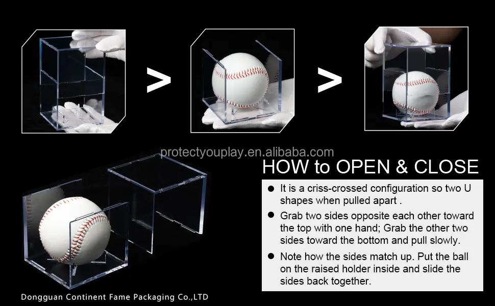 도매 투명 플라스틱 야구 홀더 큐브 디스플레이 케이스 상자 야구 홀더 저장 광장 UV 보호 (99%)