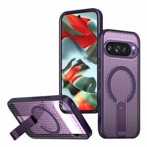 Funda Magnética con Rejilla de Enfriamiento para Teléfono 18, Color Morado, para Google <span class=keywords><strong>Pixel</strong></span> 9 10 11 Pro XL, Carcasa Transpirable con Soporte Oculto - Product Image 1