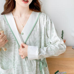 Pijamas para mujeres embarazadas primavera y otoño ropa de <span class=keywords><strong>lactancia</strong></span> de maternidad posparto conjunto fino de dos piezas ropa suelta para el hogar - Product Image 3