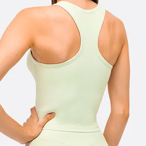 Wholesale Custom Blank Body Building Women Sports Tops Wrap Yoga Crop Top with Built in Bra Custom Label Sports Bra