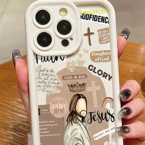 Logo personnalisable haut bambou croix dieu pour <span class=keywords><strong>Apple</strong></span> étui en <span class=keywords><strong>silicone</strong></span> doux oeil ciel étape couverture pour <span class=keywords><strong>iPhone</strong></span> étuis de téléphone portable - Product Image 2