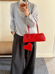 Moda estilo francés mujeres moda mango largo Satchels bolso de hombro para damas cinturones casuales bolsos de mano con corazón monedero llavero - Product Image 2