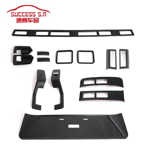 Wholesale car accessories stickers commuter-Carbon Fiber ABS Black Frame Sticker Cover Trims For Toyota Hiace 2019 Car Interior Decoration And Accessories