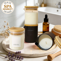 Stoples Lilin Kaca Borosilikat Mini Custom dengan Corong Tuang untuk Lilin Pijat SPA Bening Tersedia & Logo/Ukuran/Warna Dapat Disesuaikan