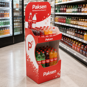 Multifruit Soft Drinks Freestanding Paper Corrugated Display, Tool-Free Assembly Cardboard <b>Stand</b> For Supermarket Retail Zones - Product Image 3