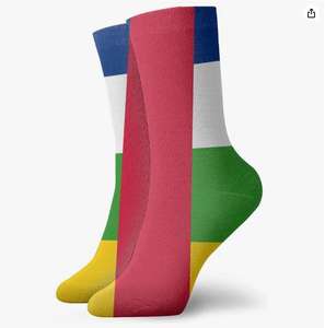 Calcetines con estampado de la bandera de África Central para mujeres y hombres, calcetines largos informales, cómodos, elásticos y transpirables - Product Image 2