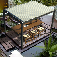 KAKADU 694-140 Maßgefertigte Umweltfreundliche Regenfeste Garten-Pergola mit Motorisierten Lamellen Einziehbares Aluminium-Dach für Pool