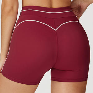 Pantalones Cortos Deportivos para <span class=keywords><strong>Mujer</strong></span>, Levanta Glúteos, Suaves, con Logotipo Personalizado, Línea de Contraste, Cintura Alta, para Gimnasio y Running, Venta al Por Mayor CIYING - Product Image 1