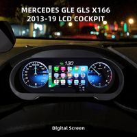 Untuk GLE GLS GL X166 2013-2019 12.3Inch LCD Digital Dashboard Virtual Cockpit CarPlay Android Auto Mode Kustom