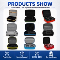 Organisateur de maquillage portable à coque rigide avec logo personnalisé, poignée et bandoulière, étui de voyage en EVA pour cosmétiques