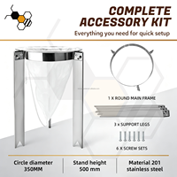 Support de filtre à miel en acier inoxydable 201, diamètre 350 mm, hauteur 500 mm, cadre de support pour passoire à miel