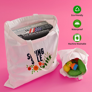 Borsa Tote in Tela con Logo Personalizzato Gratuita, 14x16 Pollici, Borsa in Tela per Sublimazione, Borse Riutilizzabili per <span class=keywords><strong>la</strong></span> <span class=keywords><strong>Spesa</strong></span>, per Ufficio, Mercato, Regalo - Product Image 6