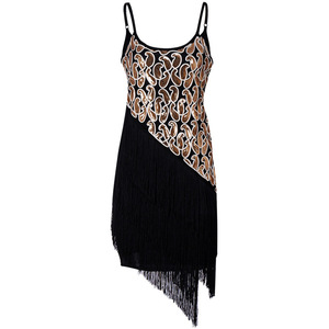 Women's 1920s Retro Tassel <b>Dress</b> Sequined Asymmetric Cocktail <b>Dress</b> For Dance - Product Image 4