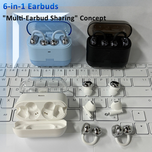 NE-Y239 Auricolari 6-in-1 / Concetto di "condivisione multi-auricolare" 3 Stili: In-Ear/Semi-In-Ear/Auricolari a clip, Cuffie Wireless Nere Bianche Blu - Product Image 2