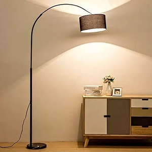 Lampe sur pied moderne pour la décoration de la <span class=keywords><strong>maison</strong></span>, réglable, base E27, en tissu et en fer, lampe sur pied LED en arc pour le salon - Product Image 2