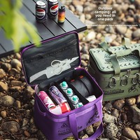 Sac de rangement multifonctionnel en tissu Oxford imperméable pour camping en plein air, idéal pour pique-nique, vaisselle, réchaud et cartouche de gaz