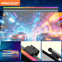 Barre lumineuse LED RGB moderne pour ordinateur, lampe de bureau pour le gaming et le télétravail, alimentation USB, télécommande Wi-Fi noire, intensité réglable