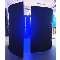 Portable 360 Photo Booth Toile de Fond Led Lumières Alimenté Par Batterie Changement De Couleur Led Lumière Pour Cabine Photo 360 2022