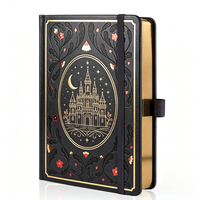 Diario de Tapa Dura A5, Personalizado con Lámina Dorada en Relieve, Cuaderno con Borde Dorado para Regalo