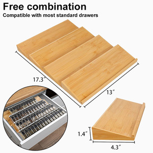 Organizzatore per Spezie in Bambù Regolabile ed Espandibile, Vassoio Porta Condimenti per Cassetti - Product Image 2