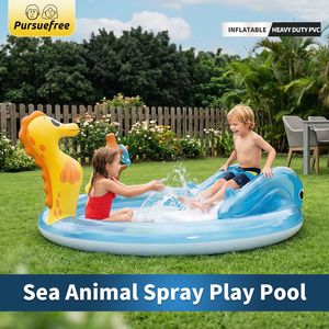 Pursuefree <b>Inflatable</b> Play Pool 150x80x40cm Multi Sports Outdoor Family Swimming Pool - Product Image 3