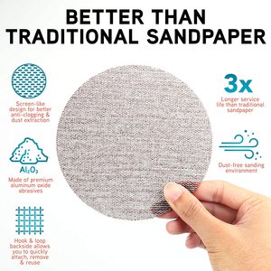 5 بوصة هوك وحلقة عشوائي ماكينة سنفرة مدارية جولة الرمال ورقة شبكة جلخ بلا غبار الصنفرة الرملي القرص ل سيارة النجارة - Product Image 3