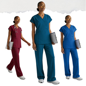 Hanziman Women's Scrubs Set Moisture Wicking V-Neck Tops And Pants Hospital Uniforms For Nurses And Caregivers - Product Image 2