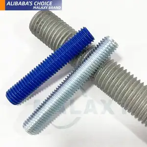 MALAXY Carbon Steel Galvanized Threaded Rod Din975 Full Stainless Steel Lengths 1m 2m 3m For Heavy Industry Applications