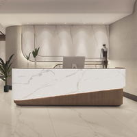 Comptoir de réception au design moderne et épuré, finition laquée brillante, pour caisse enregistreuse, salon de beauté, salon de coiffure, restaurant