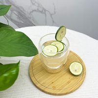 DEYANGQIAOXING Tasse en verre borosilicate à double paroi de 300 ml, haute transparence, écologique, moderne, logo personnalisé, en stock, cadeau
