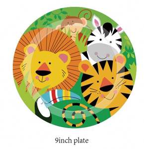 Suministros de fiesta de animales de la selva, 16 platos, cubertería, vasos, decoraciones para cumpleaños de niños, Baby Shower - Product Image 2
