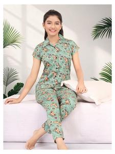 Pyjama en Lycra imprimé numérique pour filles avec col tendance, ensemble de vêtements de nuit légers et confortables pour enfants, idéal pour la maison - Product Image 3