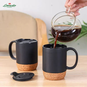 Mug en céramique personnalisé avec logo, base en liège |   Gobelet à café portable grande capacité, sans BPA, compatible lave-vaisselle, réutilisable, écologique - Product Image 2