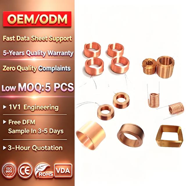Custom High Q Low DCR Air Core Inductor Copper Coil for Hi-Fi Audio Crossover 125kHz RFID Antenna Qi Wireless Charging