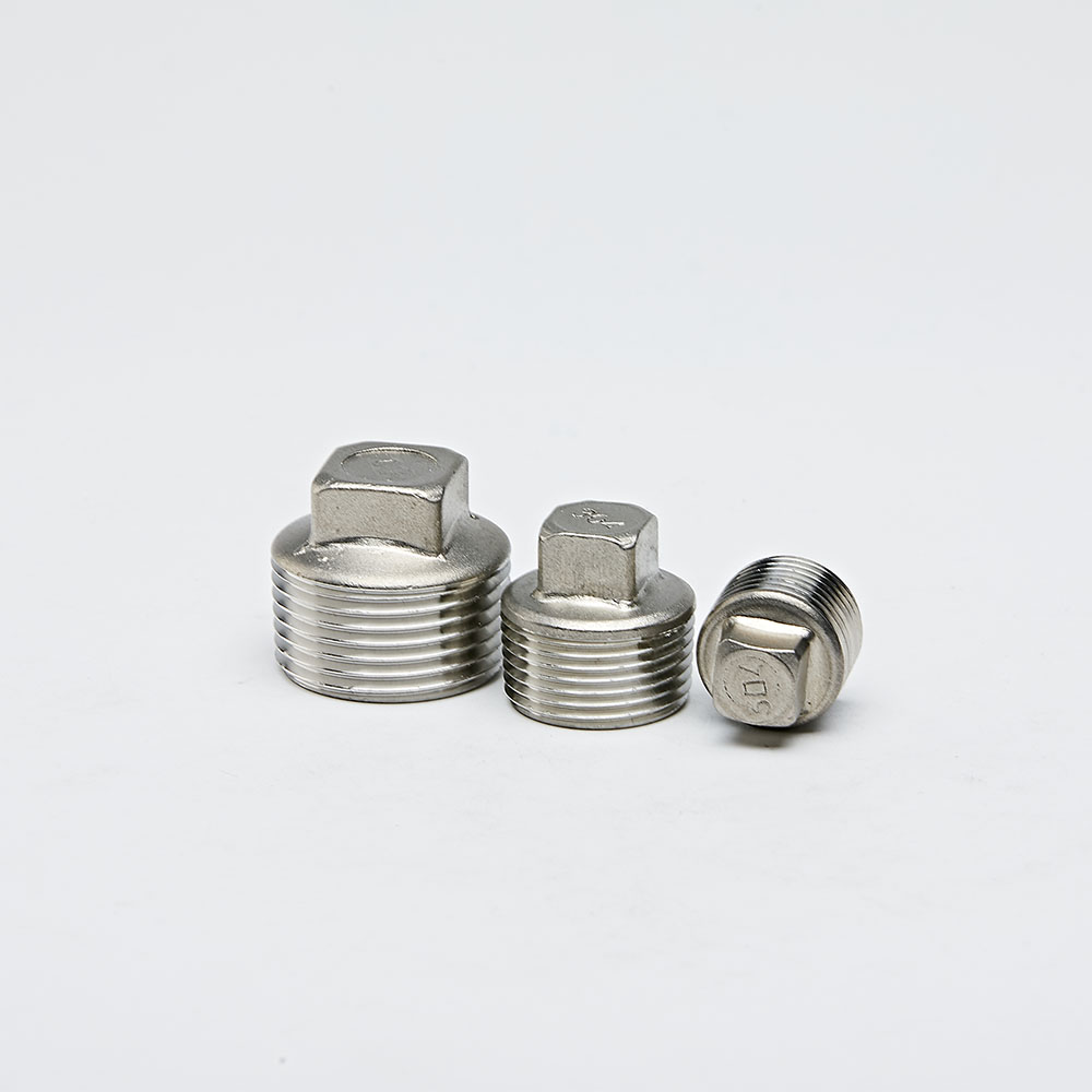 Stainless Steel Pipe Connector NPT/BSP Male Square Fitting Plug 1/2 Inch
