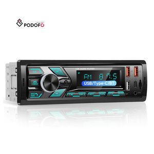 Lecteur MP3 pour voiture Podofo 1DIN, <span class=keywords><strong>autoradio</strong></span> BT FM SWC Aux-in, récepteur SD/TF <span class=keywords><strong>USB</strong></span>/Type-C, bouton MP3, éclairage, radio stéréo pour voiture - Product Image 1
