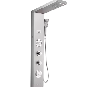 <span class=keywords><strong>Colonne</strong></span> <span class=keywords><strong>de</strong></span> <span class=keywords><strong>douche</strong></span> <span class=keywords><strong>de</strong></span> luxe en acier inoxydable noir brossé avec LED, mitigeur <span class=keywords><strong>de</strong></span> baignoire, douchette à main et panneau <span class=keywords><strong>de</strong></span> <span class=keywords><strong>douche</strong></span> en céramique douce - Product Image 1