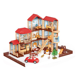 Casa <span class=keywords><strong>de</strong></span> Muñecas <span class=keywords><strong>de</strong></span> Diseño Innovador, Simulación <span class=keywords><strong>de</strong></span> Villa <span class=keywords><strong>Castillo</strong></span>, Juego <span class=keywords><strong>de</strong></span> Muebles en Miniatura, Juguetes - Product Image 1