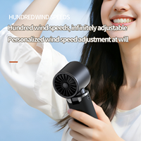 Hxtc88 Ventilateur portable pliable 4000 mAh avec écran LED 100 vitesses, rafraîchisseur d'air haute vitesse, et cordon tour de cou, idéal pour les voyages