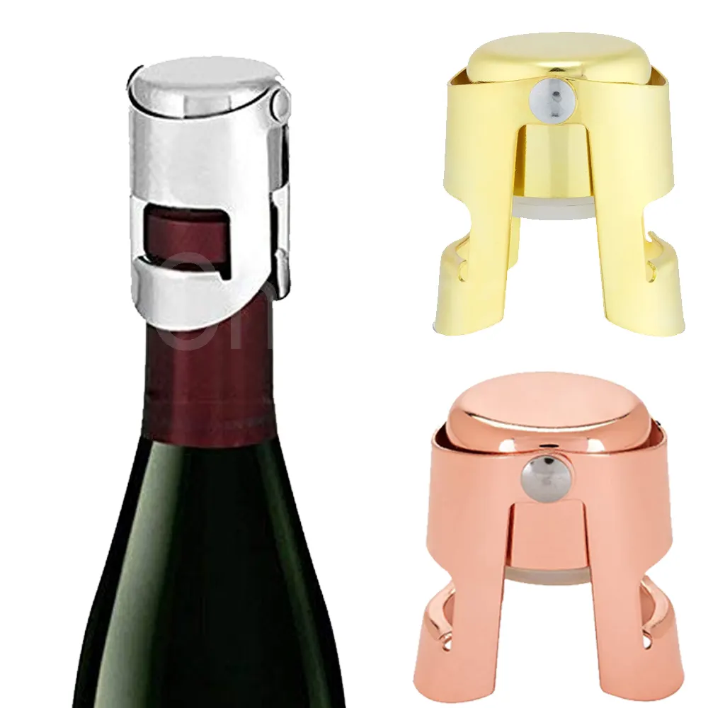 Polished Stainless Steel Sparkling Wine Bottle Plug Sealer Metal Silver Champagne Cottle Creserver Clug Cubbly Ctoppers