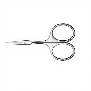 Tijeras Profesionales de Acero Inoxidable con Hoja Curva y Mango de Cerámica para Recortar Cejas, Pestañas y Vello, para Diestros - Product Image 1