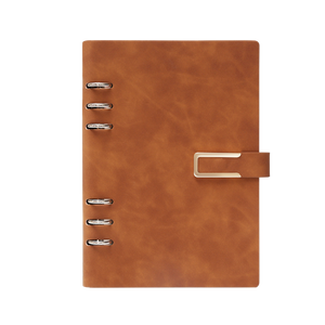 Custom A5 Binder Leather Business Notebook 100 <b>Sheet</b> PU Loose-Leaf Planner with Magnetic Buckle for School Use - Product Image 1