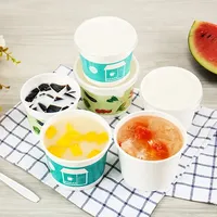 Gobelet à soupe en papier kraft jetable écologique imprimé sur mesure pour l'emballage de plats à emporter