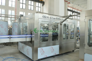 Machine de remplissage de canettes de bière M022 OK 36-6, 270 ml, ligne de production de boissons gazeuses en canettes métalliques, boissons, cola, sprite - Product Image 2