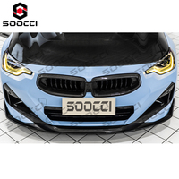 TAKD Kit carrosserie de mise à niveau en fibre de carbone sèche pour séparateur de pare-chocs avant et lèvre de pare-chocs avant pour BMW G42 M240i 2023-2025