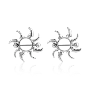 Anillos de acero inoxidable para pezones y <span class=keywords><strong>piercing</strong></span> para el cuerpo, joyería para mujeres y hombres, flor, corazón, 316l, novedad - Product Image 5