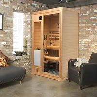 Triunity SUANA-SD Poêle de sauna électrique tout-en-un à infrarouge lointain 9KW pour extérieur, moderne, à vapeur sèche, pour 2 personnes, en bois de pruche, anti-UV, pour salle de sport