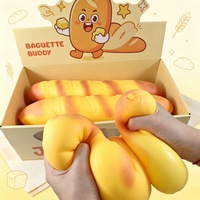 Balle anti-stress géante en forme de baguette de 38 cm, en TPR, à rebond lent, jouet souple rempli de farine, simulation alimentaire, jouet à presser pour soulager le stress
